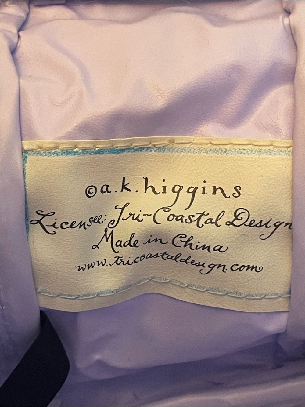 Tri Coastal Design A K Huggins Lavender Light Blue Cosmetic Case Parisian - Picture 4 of 5